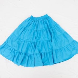 Vintage 1970's Turquoise Midi Western Skirt, Sz S
